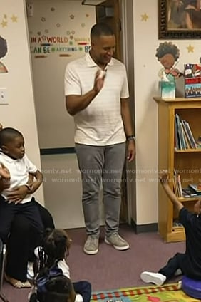 Craig Melvin’s grey suede shoes on Today