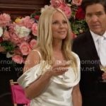 Christine's draped neckline wedding dress on The Young and the Restless