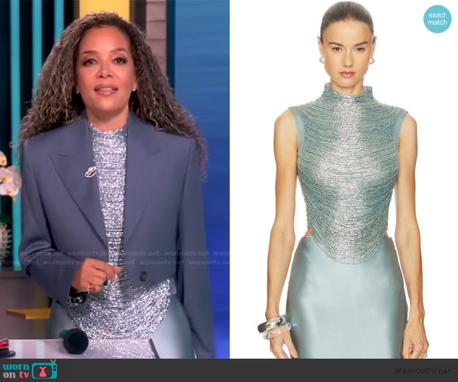 Cult Gaia Embellished Top worn by Sunny Hostin on The View