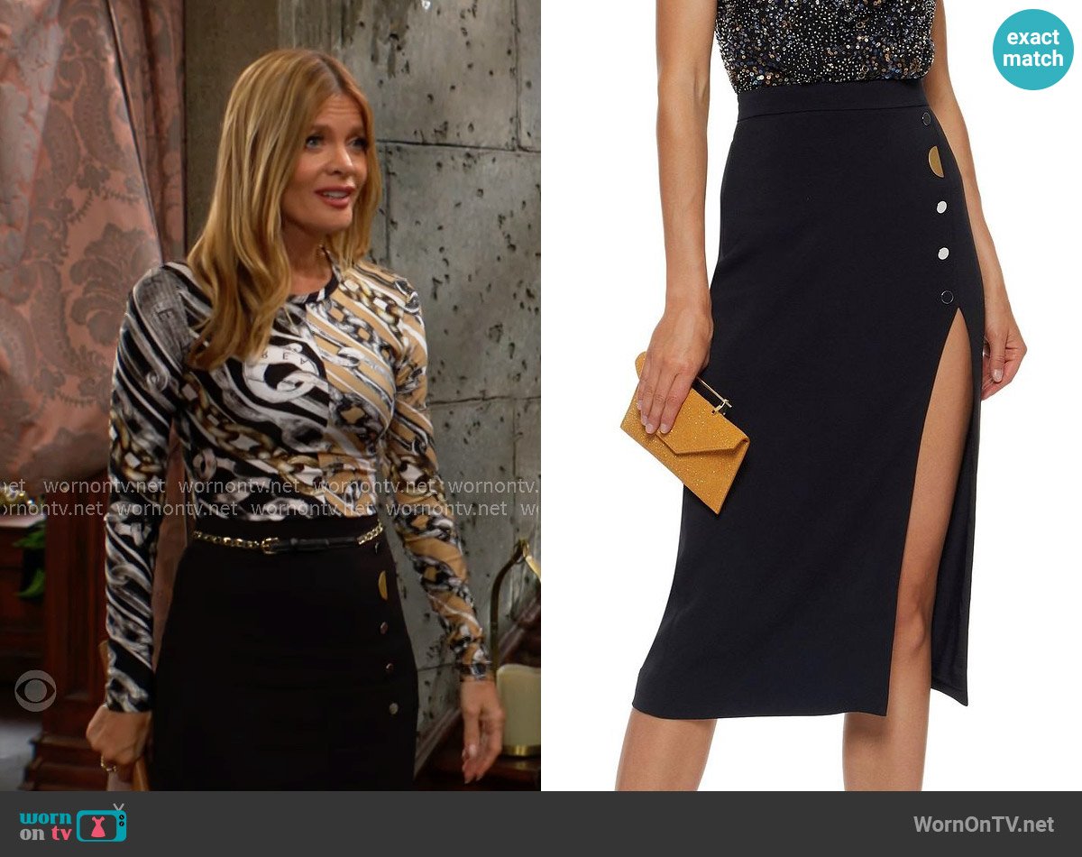 Cushnie et Ochs Dahlia Skirt worn by Phyllis Summers (Michelle Stafford) on The Young and the Restless