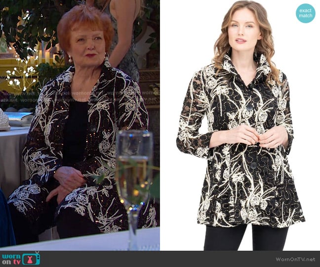 Damee Sequin On Embroidered Lace Jacket worn by Marie Horton (Maree Cheatham) on Days of our Lives