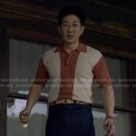 Daniel’s orange colorblock polo on Reasonable Doubt