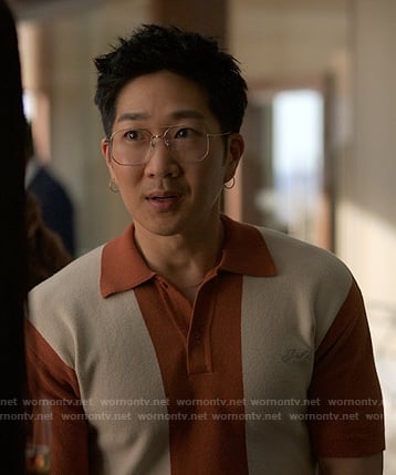 Daniel's orange colorblock polo on Reasonable Doubt