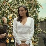 Daphne’s white asymmetric dress on The Bold and the Beautiful