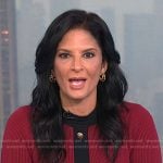 Darlene’s red ribbed contrast trim knit dress on Today