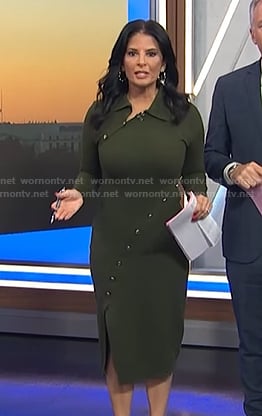 Darlene’s green asymmetric button dress on Today