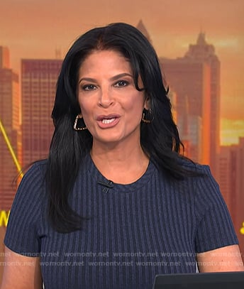 Darlene's navy ribbed knot dress on Today