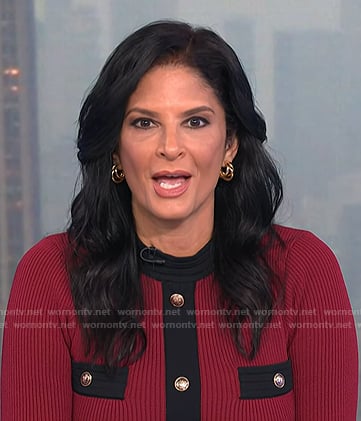 Darlene’s red ribbed contrast trim knit dress on Today