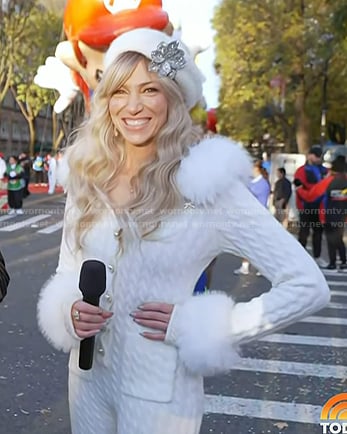 Debbie Gibson’s white cable knit jumpsuit on Today
