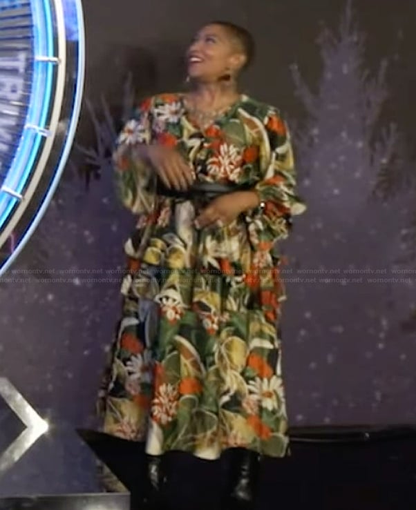 Deja Vu’s floral print maxi dress on Live with Kelly and Mark