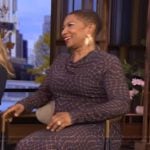 Deja Vu’s printed mesh dress on Live with Kelly and Mark