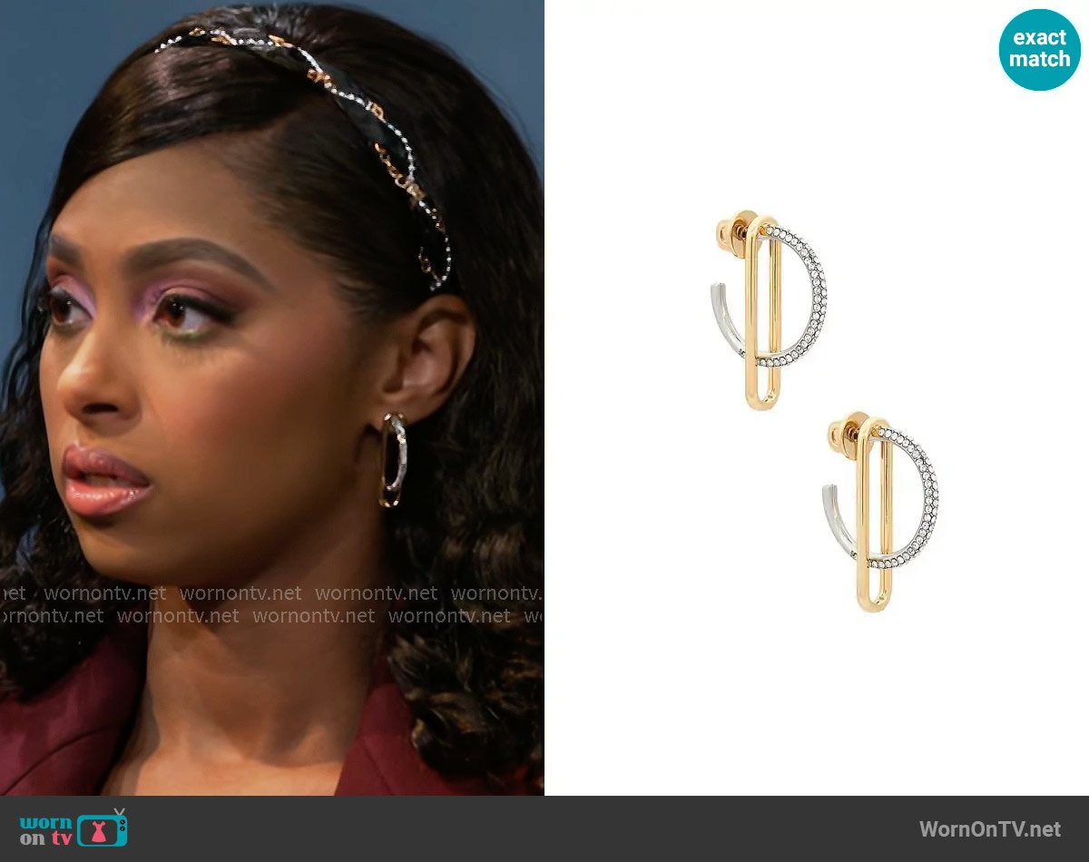 Demarson Mini Astra Hoops worn by Kat Richardson (Colby Muhammad) on Beyond the Gates