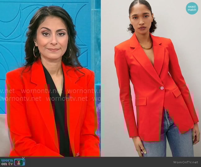 Derek Lam 10 Crosby Noah Jacket worn by Dr. Celine Gounder on CBS Mornings