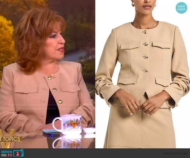 Derek Lam 10 Crosby Novessa Ruched Sleeve Jacket worn by Joy Behar on The View