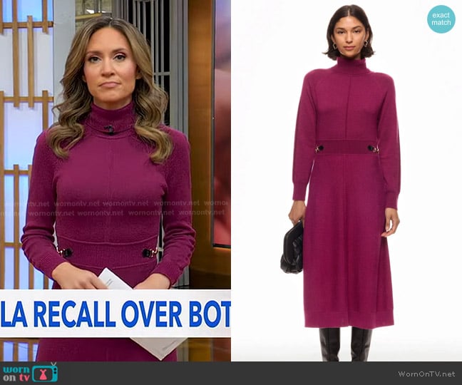 Derek Lam 10 Crosby x RTR Midi Sweater Dress With Hardware Detail worn by Rhiannon Ally on Good Morning America
