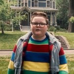 Derek’s multicolor stripe sweater on Stranger Things