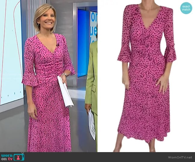 Diane Von Furstenberg Floral Print Dress worn by Kate Snow on NBC News Daily