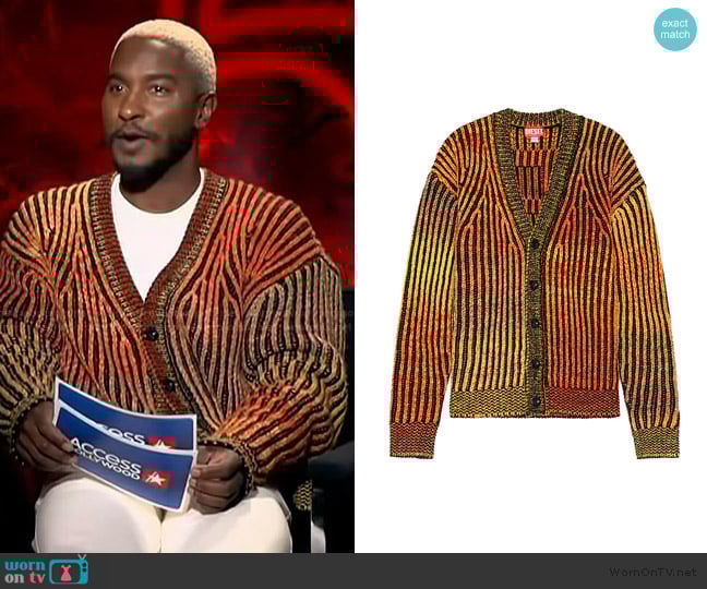 Diesel Oakland Cardigan worn by Scott Evans on Access Hollywood