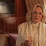 Dina’s white leather bag on Alls Fair