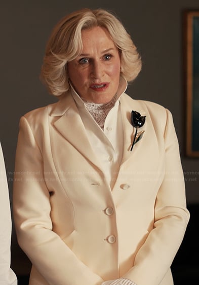 Dina's white blazer on Alls Fair