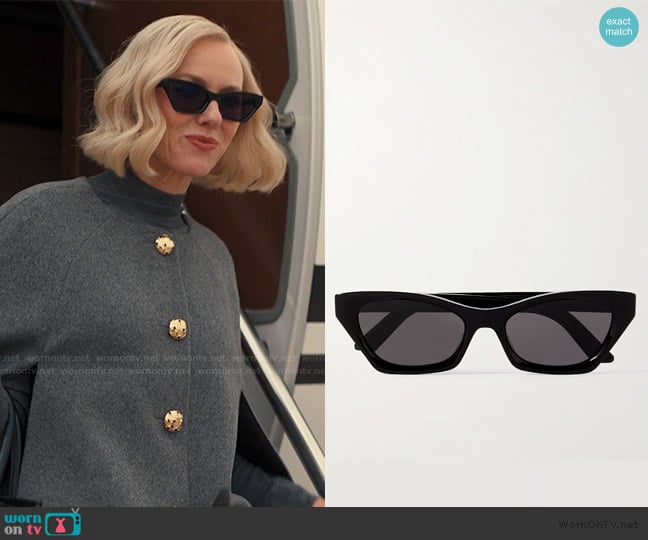 Liberty’s black cat eye sunglasses on Alls Fair Liberty’s black cat eye sunglasses on Alls Fair