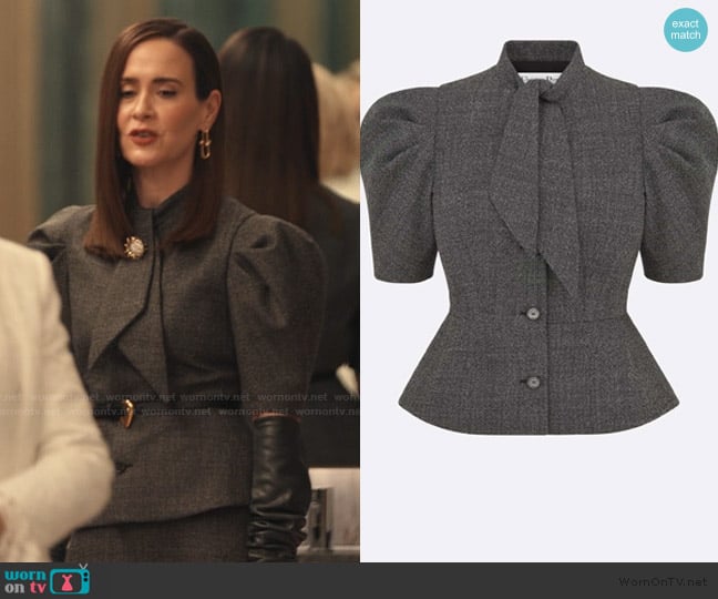 Dior Jacket with Tied Neckline worn by Carrington Lane (Sarah Paulson) on Alls Fair