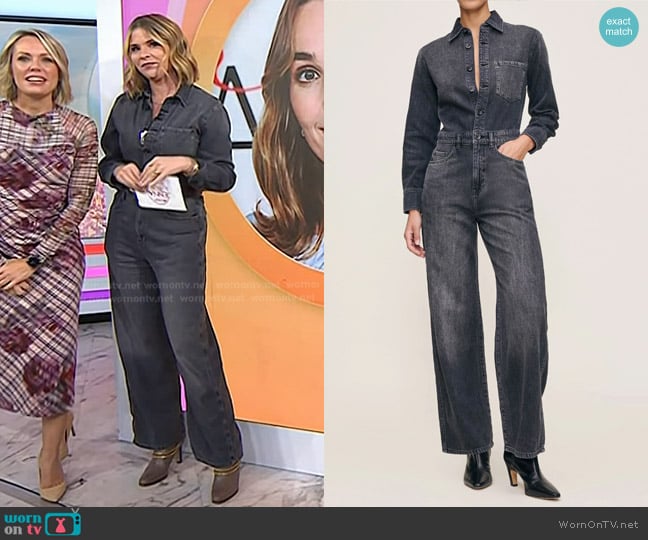 DL1961 Ines Jumpsuit in Nightshade Aura worn by Jenna Bush Hager on Today