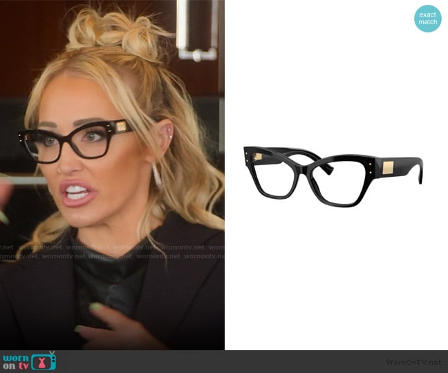 Dolce and Gabbana Cat-eye glasses worn by Mary Fitzgerald on Selling Sunset