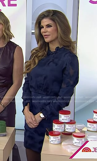 Dr. Dendy Engelman’s navy ruffle neck mini dress on Today