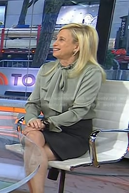 Dr. Elisa Port’s sage green tie neck blouse on Today