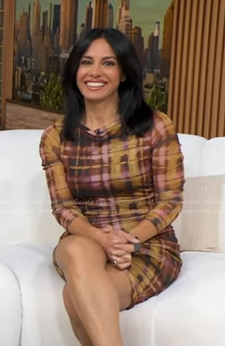 Dr. Tara Narula's plaid long sleeve dress on Good Morning America