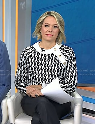 Dylan’s black and white knit sweater on Today