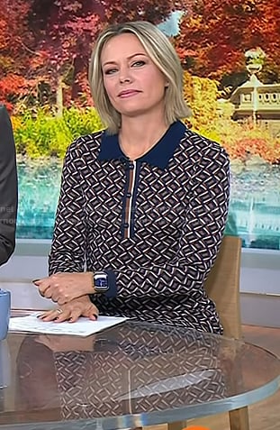 Dylan's geometric print polo dress on Today