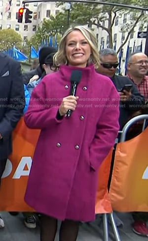 Dylan’s pink double breasted coat on Today