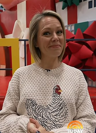 Dylan’s white chicken sweater on Today