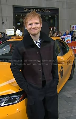 Ed Sheeran’s colorblock denim jacket on Today