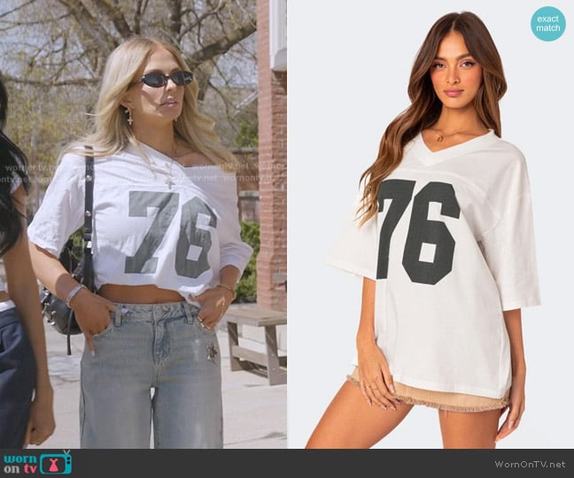 Edikted 76 Oversized T-Shirt worn by Miranda McWhorter on The Secret Lives of Mormon Wives