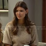 Electra’s beige speckled sweater and plaid skirt on The Bold and the Beautiful