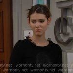 Electra’s black ruffle collar top on The Bold and the Beautiful