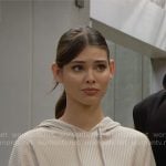 Electra's beige ribbed hoodie on The Bold and the Beautiful