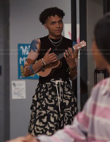 Eli's black and white printed skirt on Bel-Air