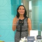 Elizabeth Werner’s black and white embroidered dress on CBS Mornings