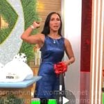 Elizabeth Werner’s metallic blue dress on CBS Mornings