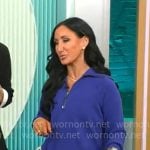 Elizabeth Werner’s blue leggings and sweatshirt on CBS Mornings