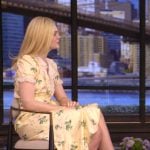 Elle Fanning’s yellow floral print dress on Live with Kelly and Mark