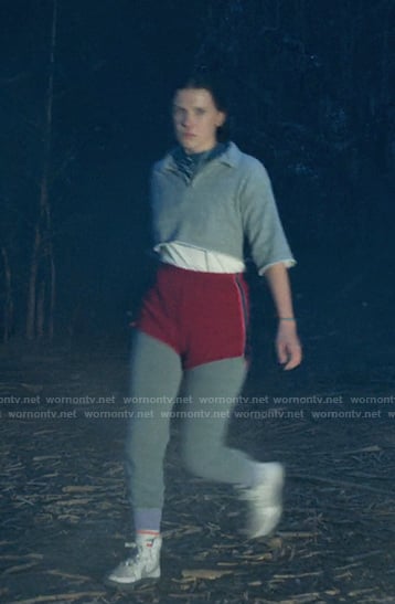 El's white high cut sneakers on Stranger Things
