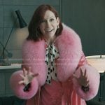 Elsbeth’s pink floral applique suit and coat on Elsbeth