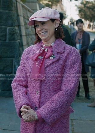 Elsbeth's pink tweed coat on Elsbeth