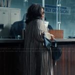 Emerald’s brown check print coat on Alls Fair