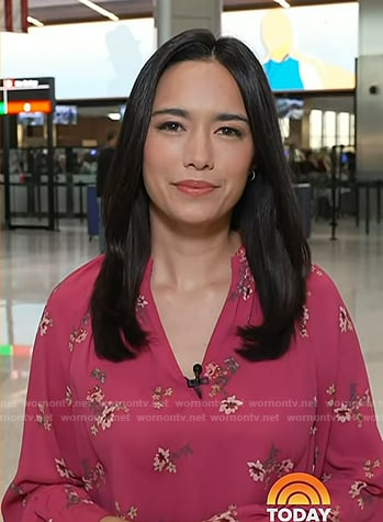 Emilie’s pink floral v-neck blouse on Today
